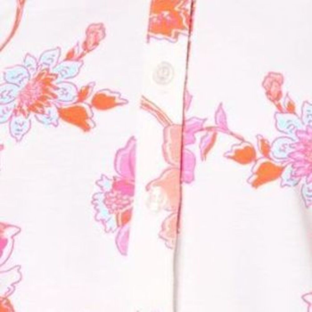 Belle by Kim Gravel Women's Top Plus Sz 3X French Floral Button White A688402 - Picture 2 of 4